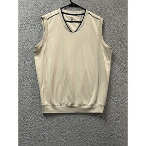 PGA Tour Vest Mens L Khaki Beige Pullover V Neck